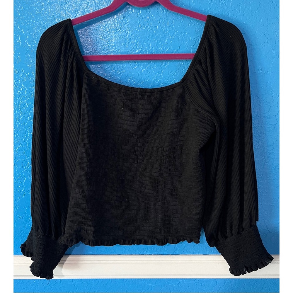 Anthropologie top, black long sleeves, large